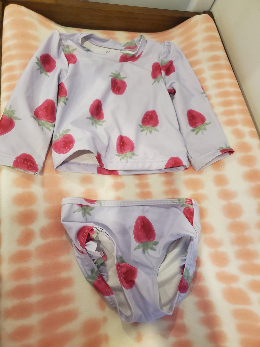 Carter's 18 Month Strawberry Lavender Two-Piece Rash Guard Swim Set